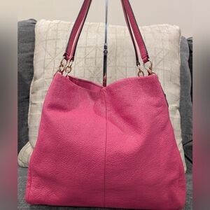 Coach Madison Phoebe Pink Pebbled Leather Shoulder Bag,  EUC, NO CALL OUTS